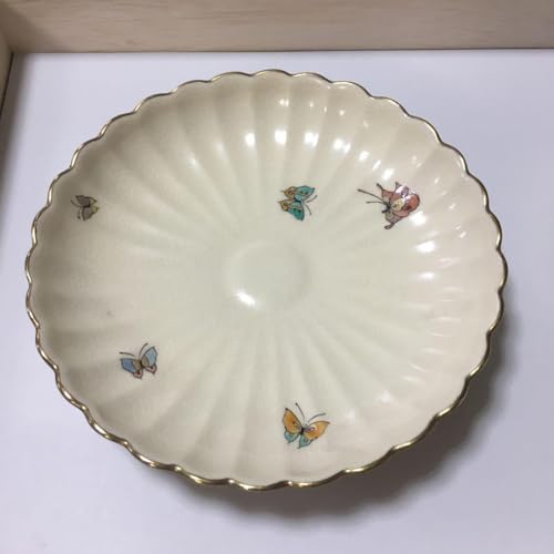 Satsuma Ware Shenjukan Kiln Chrysanthemum Legs Craft, Set of 2 Plates