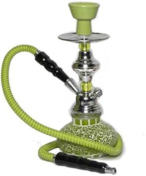 Shisha - Shisha de 28 cm de altura con 1 caña - Crystal Green - by Shisha