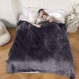 COZYTY Electric Blanket King Size, Super Soft Cozy Upgraded Flannel Heated Blanket Dual Control with 5 Heating Levels & 10 Hours Auto Off, Fast Heating & Overheat Protection, 100' x 90', Dark Gray