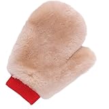 Gracefur Car Wash Mitt Real Sheepskin Wash Mitt Ultra-Soft Extra Large Size Scratch-Free Wash Mitt (Fingers, Pink)