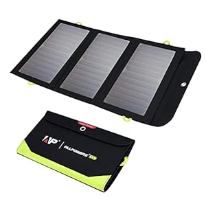 ALLPOWERS SP002 21W Solar Charger with 10000mAh Power Bank and 3 Fast Charging USB-A/USB-C Ports, IP66 Waterproof Portable Solar Panel for Camping Hiking Compatible with iPhone iPad Samsung Earbuds