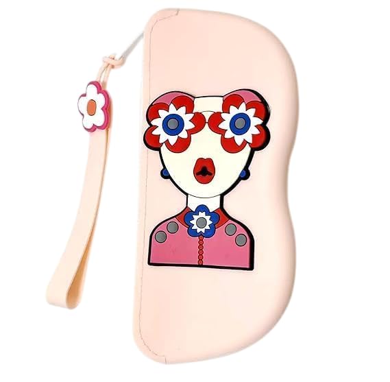 Cute Girls Silicone Sunglasses Case with Zipper & Lanyard | Fashion Eyewear Storage Pouch for Sunglasses & Spectacles | Soft Protective Glasses Holder for Women & Girls (1 Pc)-image-7