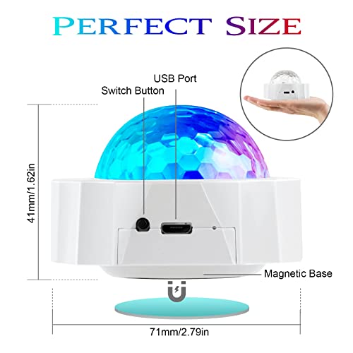 URAQT Disco Lights for Parties 2 Pcs Multi Colour Mini Disco Ball Light - Image 2
