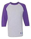 Champion Adult 5.2 oz. Raglan T-Shirt L OXF GRY HT/ PURP