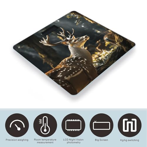 Báscula digital para baño con vidrio templado y pantalla LCD miniatura 3