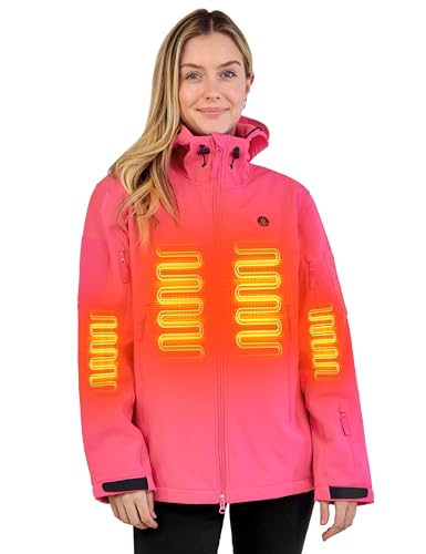 Heated Jacket for Women, ANTARCTICA GEAR Winter Coat with 12V 16000mAh Battery Pack, Soft Shell Heating Hood Jacket Heated Jacket for Women, ANTARCTICA GEAR Winter Coat with 12V 16000mAh Battery Pack, Soft Shell Heating Hood Jacket