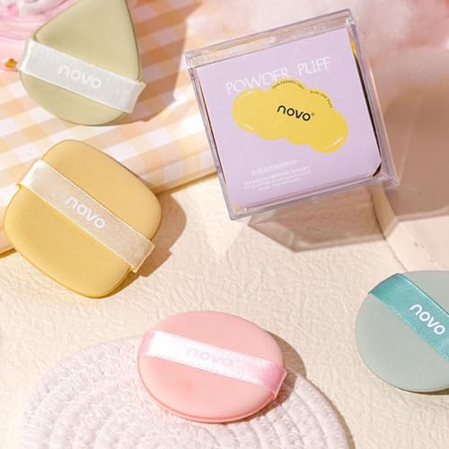 Applicateur de maquillage de bouffée, Face Powder Puff,Face Soft Triangle Makeup Puff - 6x Cosmetic Foundation Applicator Triangle Face Puff pour une utilisation humide et à sec, outils de – Image 5