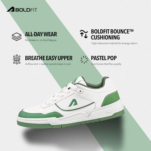 Image of Boldfit Sneakers for Women Comfortable Air Faux Leather Shoes for Woman, Lace-Up Casual Girls Shoe, Lightweight Sneaker Shoes for Woman DripWave