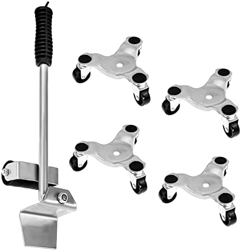Jaxguom Möbeltransportroller Set 4x - Bis 600kg Mit Heber & Anti-Rutsch Pads