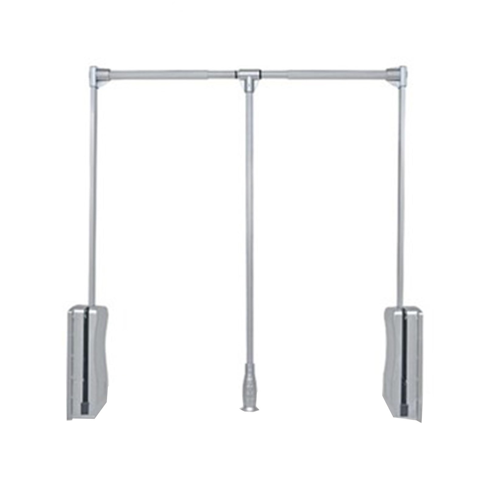 HTTGDGDH Adjustable Pull Down Closet Rod Organizer With Pneumatic Buffer, Wardrobe Lift Rail For Hanging Clothes, Supports 20Kg Load, 920-1250Mm Space Saver Solution,Silver-690-920mm