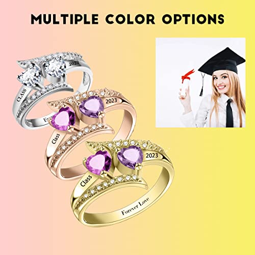 Jomoon Customized Class Ring For Women High School,College,Personalized Graduation Rings For Women/Daughter/Friends 2023,2024 #TOP4