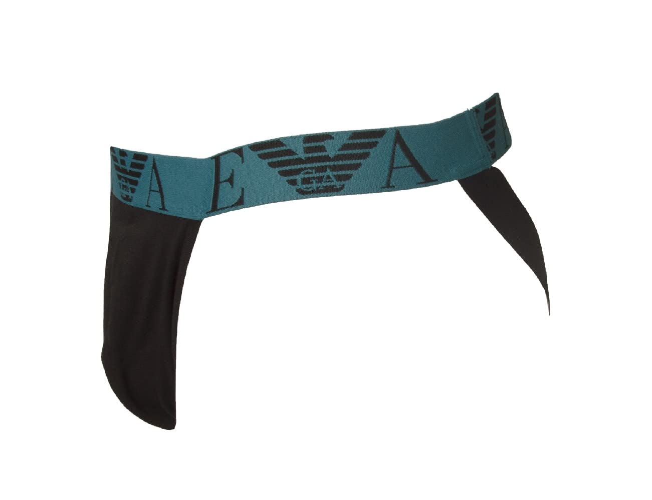 Emporio Armani Jockstrap Jockstrap Pack de 2 Piezas Calzoncillos Hombre elásticos artículo Interior 111932 2F715 Jockstrap, 22332 Topaz - Black/Topazio - Nero, XL