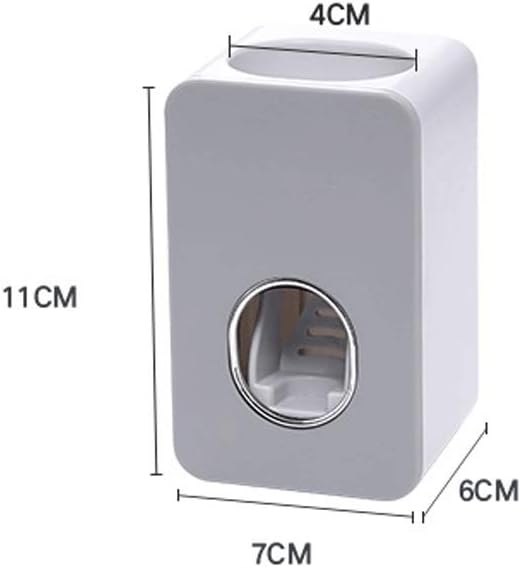 Toothbrush Holder - Magnetic and Automatic Toothpaste Dispenser Squeezer, Wall Mounted Space Saving(Black)