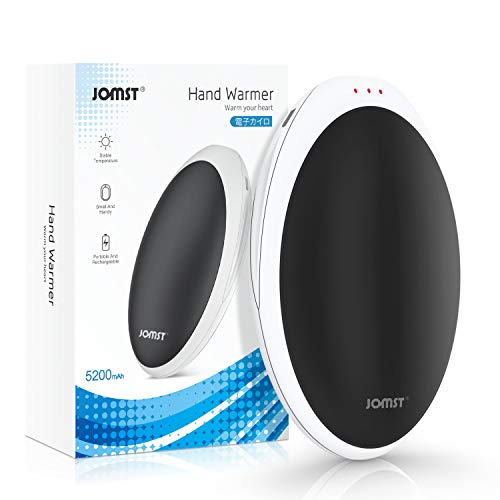 Jomst Hand Warmers,5200mAh USB Electric Portable Power Bank,Rechargeable,Double-Sided Quick Heating,Reusable Handwarmers,Best Gift in Winter for Women,Man (Black), Small