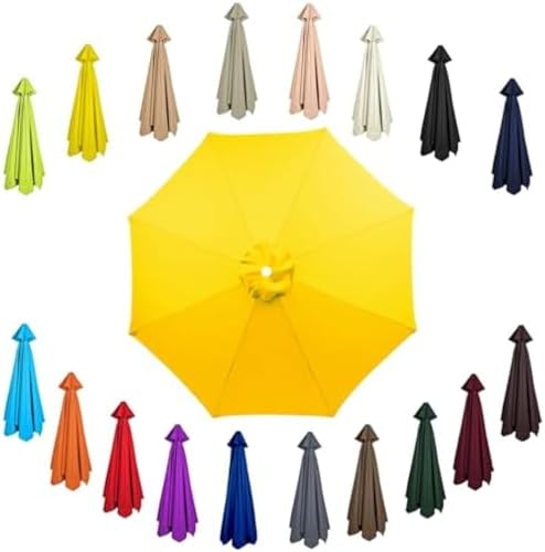 Generic Sombrilla de Patio de 2 M, Lavable, Ideal Para Patio, Piscina Y Terraza, Color Amarillo, 8 Varillas: 2 M/6,6 Pies