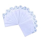 Cotton White Embroidery Womens Handkerchiefs Lace Pack
