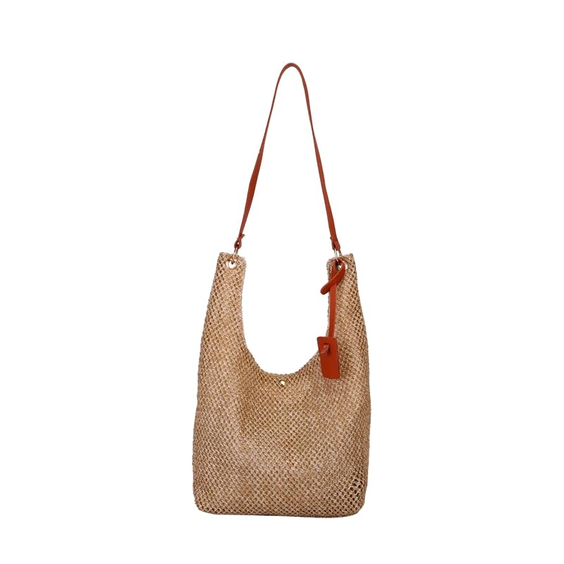 Straw Beach Bag Large Shoulder Bag Casual Hobo Bag Summer Shoulder Purse for Women Travel Vacation