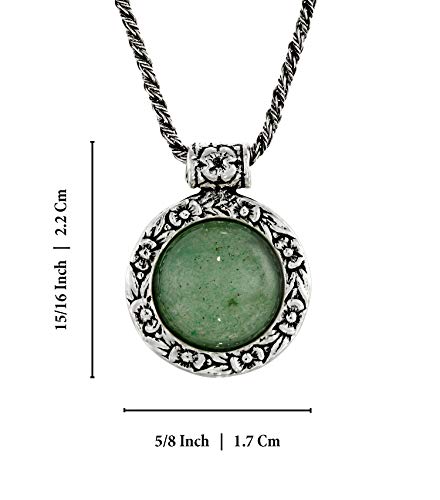 image for Stera Jewelry Round Floral Design 925 Sterling Silver Necklace with Gr