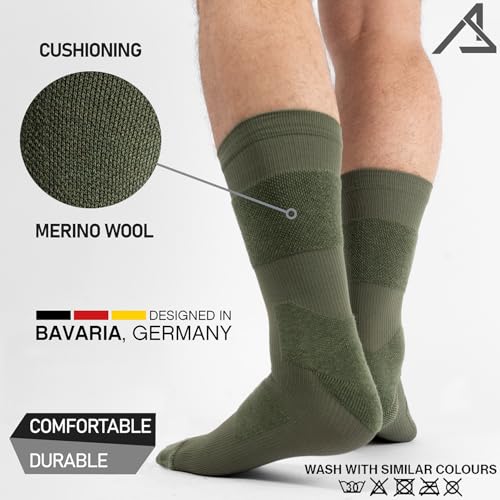 ACE Schakal Tactical Socks - 3 Pairs of Socks with Merino Wool & Anti-Blister Padding - Trekking & Hiking - 7-122