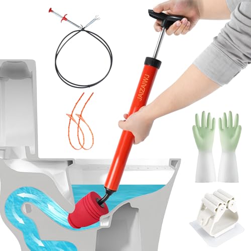 JAIZAIWJ Toilet Plunger & Bathroom Plunger, High Pressure Heavy Duty - Powerful Air Drain Unclogger & Toilet Clog Remover, Premium Toilet Snake for Drains & Clogged Pipes