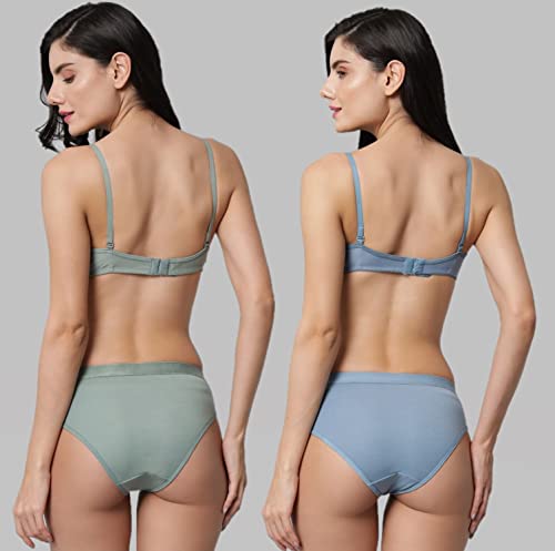 Image of Women Sexy Cotton 2 Piece Bra and Panties Lingerie Set for Honeymoon | Anniversary | Everyday Bra Panty Combo