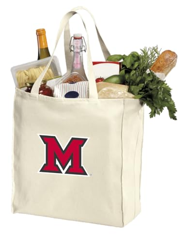 Broad Bay Reusable Miami University Grocery Bags or Miami RedHawks Shopping Bags NATURAL COTTON