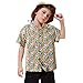 Boys Short Sleeve Pique Polo Shirts Lapel Hawaiian School Uniform Blouses Stretch Funny Print Active Collared Golf Shirts Yellow 9-12 Months
