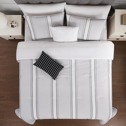 Image of Modern Threads 5-Piece Jacquard Comforter Set, Kira King in Light Blue - Elegant Comforter, 2 Pillow Shams, and 2 Decorative Pillows