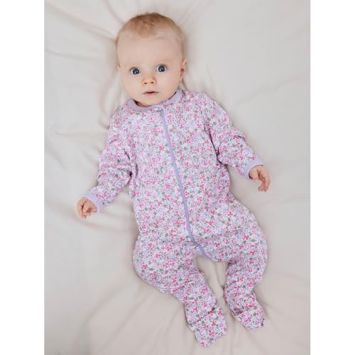 Name IT Baby - Mädchen Nbfnightsuit 2p Zip Ff Petit Flower Noos Schlafanzug, Pastel Lilac, 80 EU