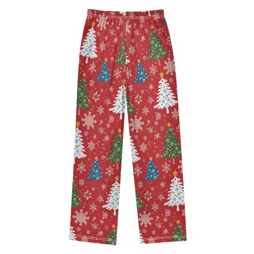 Christmas Pajama Pants Christmas Tree White Snowflakes Long Sleep Pants Lounge Bottoms2