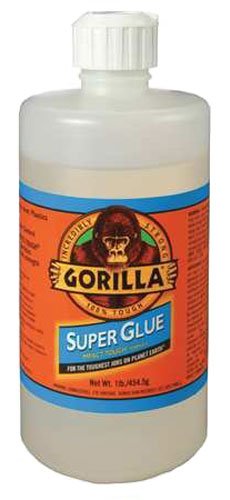 Gorilla Super Glue, Large 1 Pound Bulk Bottle, Clear