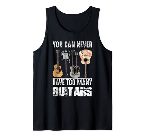 Funny Acoustic Guitarist Musical Instrument Electric Guitar Tank Top, Black