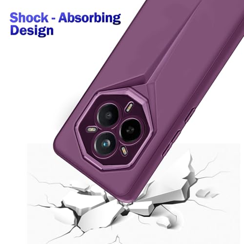 Image of Amazon Brand - Solimo Rubber Ultra-Thin Blade Runner Series Matte Finished Camera Protection Soft Back Cover for Realme 14 Pro Plus 5G - Purple