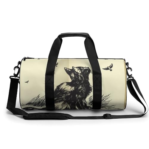 Sac de voyage chat noir oiseau le compagnon parfait pour votre week-end
