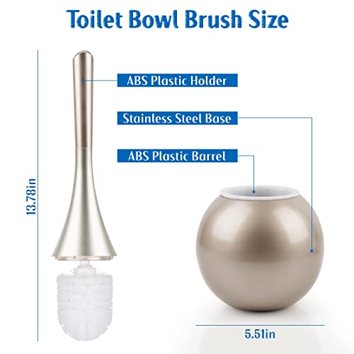 Whiidoom Modern Toilet Bowl Brush And Holder Stainless Steel Base Toilet Cleaning Brush Set (Rose Gold) #TOP1