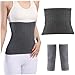 Gcroet Belly Warmer with Knee Warp 3Pcs/Set Thermal Wool Stomach Binder Soft Warm Slim Waist Belt Double Thicken Waist Support Protector Belt for Women & Girls, M...