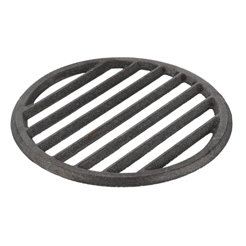OLegei Grille de Barbecue Ronde en Fonte Noire Grille de Cuisson Durable Grille à Charbon pour Barbecue et cheminées Diamètre 22,7cm
