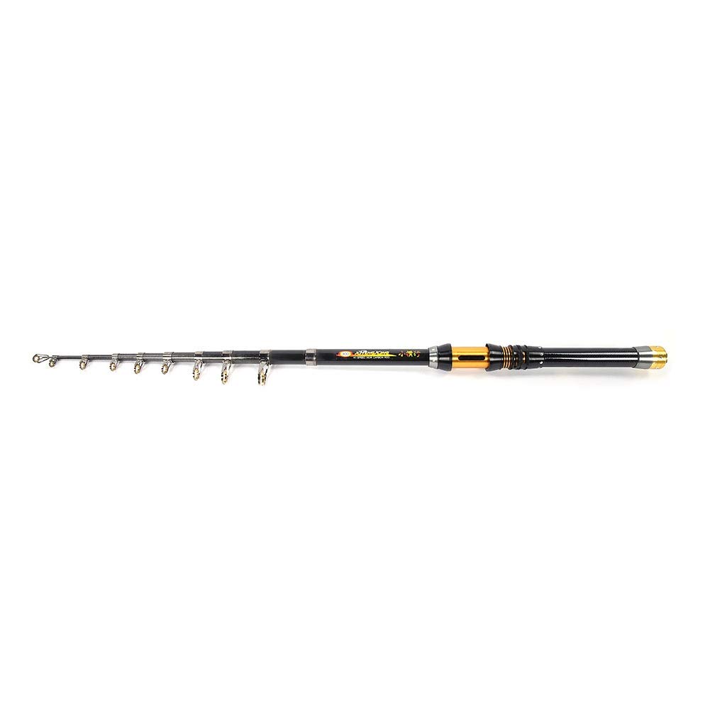 Caña de Pescar telescópica Mini caña de Pescar de Pesca portátil caña de Pescar con Anillo de Alambre de cerámica para la Pesca al Aire (3.0m)
