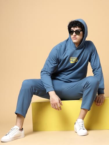 Image of Rigo Cotton Fleece Full Sleeves Oversized Co-ord Set for Men | Printed Hooded Track Suit Set for Men