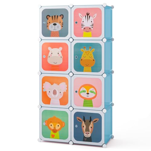 Costzon Kids Closet, Cartoon DIY Modular Dresser Storage Organizer with