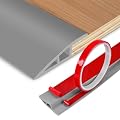 Floor Transition Strip Vinyl Door Threshold Ramp Self Adhesive Carpet Edging Strip Doorway Edge Trim, Overlap Edge Reducer for Laminate Carpet, Floor, Tile (Gray, 2/5" to 3/5", 6.6Ft)