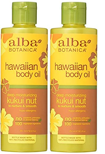 Alba Botanica Hawaiian, Kukui Nut Body Oil, 8.5 Ounce (Pack of 2)
