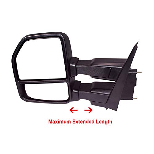 AERDM F150 Towing Mirrors fit 2015 2016 2017 2018 with Turn Signal Light Power Operation Heated Black Housing - Thumbnail 3
