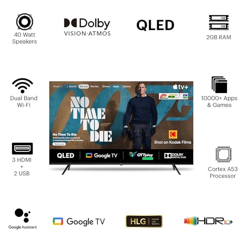 Image of Kodak 126 cm (50 inches) Matrix Series 4K Ultra HD Smart QLED Google TV 50MT5011 (Black)
