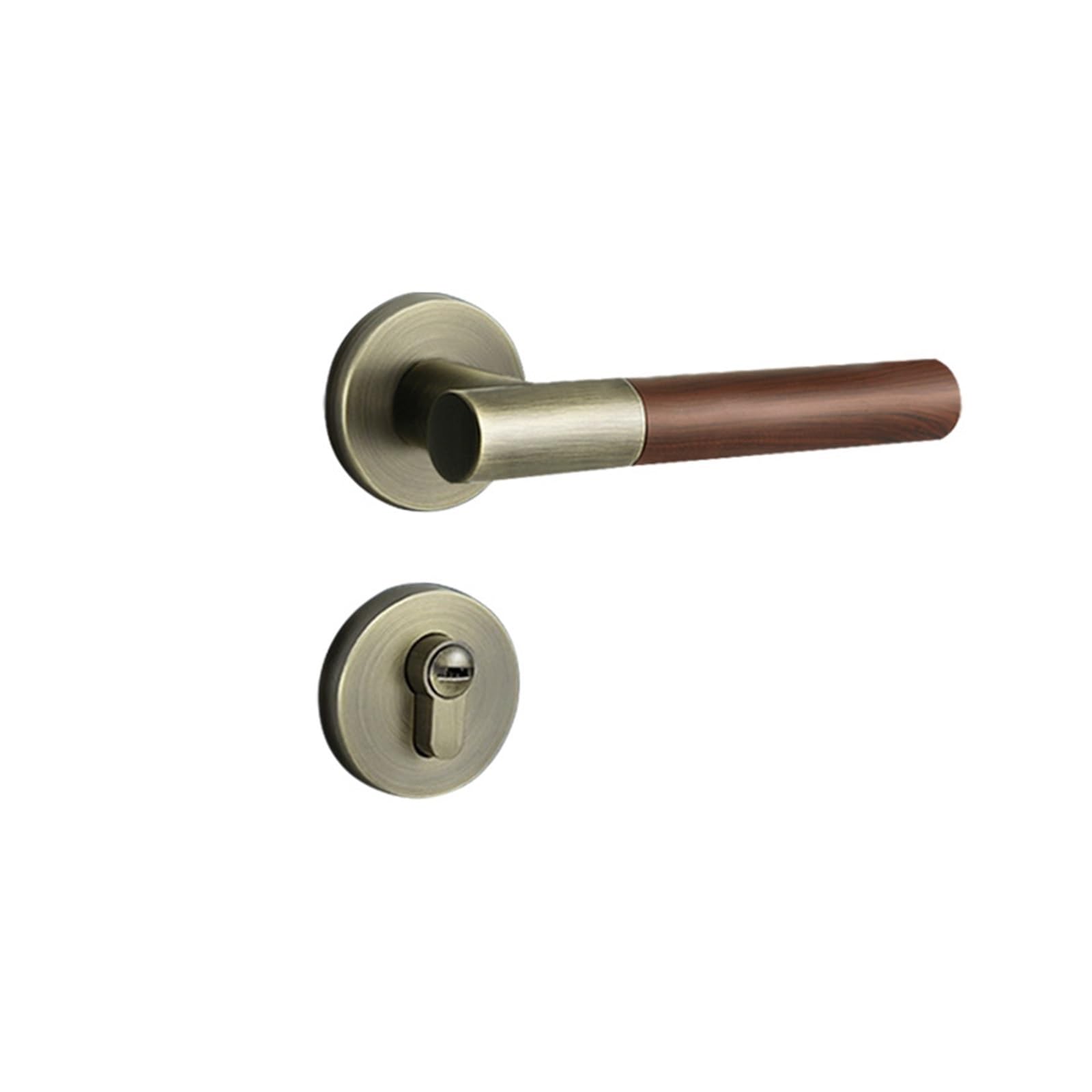 NYRXRYTCA Indoor Walnut Wood Grain Silent Split Lock Chinese Style Simple Bedroom Door Lock Magnetic Suction Household Wooden Door Lock Handle(Aoki 7255 magnetic)