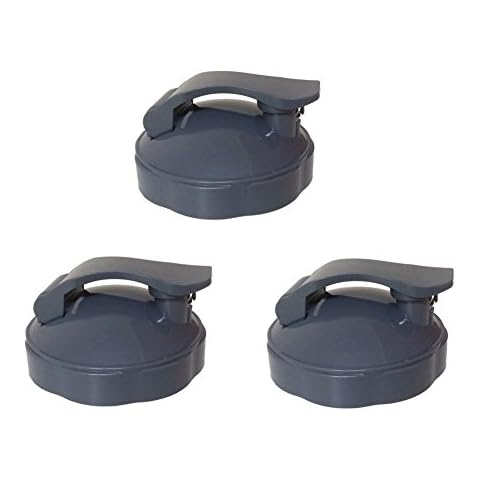 Blendin Replacement Parts, Compatible with Nutribullet 600W, 900W, NB-101B, NB-101S, NB-201, NBR-0601, NBR-1201, NB9-1301, 900 Pro Series Blenders (3 Pack Flip Top To-Go Lids) Cover