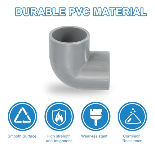 QUARKZMAN 25mm 4 Stück PVC 90 Grad Winkel Rohrverbinder, Reduzierverbinder Reduzierstück Rohrverschraubung Rohrkupplung Adapter für Garten Bauernhof Bewässerung Wasserrohr Armaturen, Grau