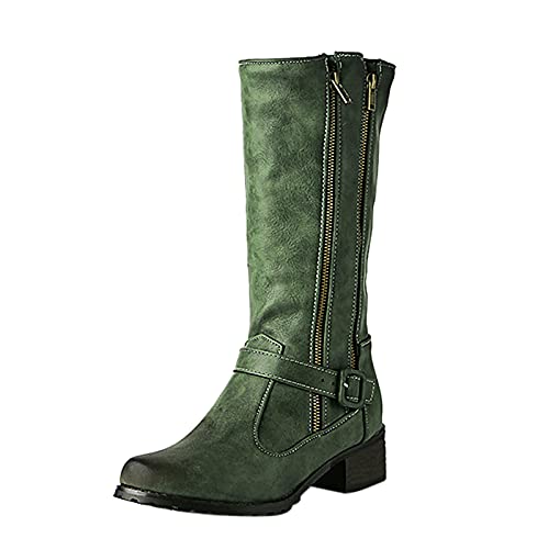 Bottes d'équitation femme double thick contre les pieds froids bottes à talon avec fermeture éclair