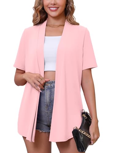 Image of Women's Lightweight Open Front Cardigans Casual Soft Drape Spring Summer Fall Cardigan S-3XL