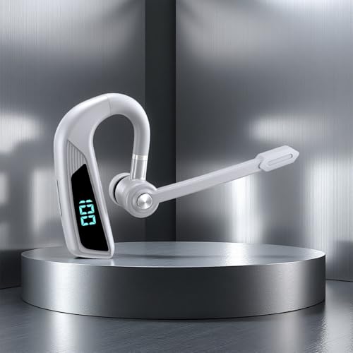 FJHBL V5.2 Wireless Earbuds (Model V16, White)-98 Hours Talk Time, Noise Cancellation Microphone,Voice Control Answer,Hands-Free Stereo Earphone for Business,Driving,Office,Compatible with Phone&PC.